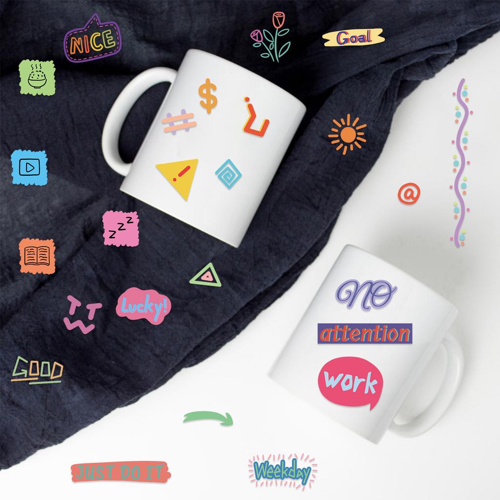 8 Cartoon Hand-drawn Elements Plan Book Collage DIY Small Elements Can Be Decorated with Guka Hand Account Mobile Phone Case Notebook