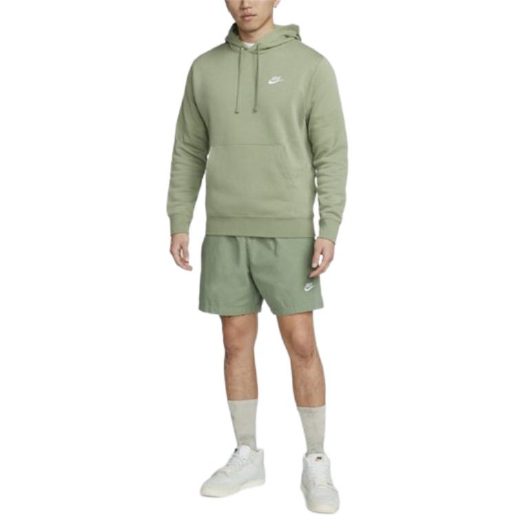 Nike Logo Print Drawstring Hooded Long Sleeve Sweatshirt Men sweatshirt Light-Green BV2655-386