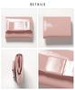 Altro Rose Pink Ribbon Tri-fold Wallet, Mini Wallet, Small Coin Purse, Card Slots, Bill Compartment, Box Coin Shape, Enamel, Elegant Design, 333229-16