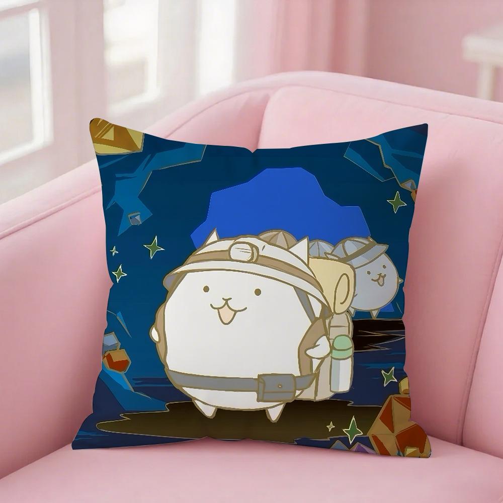 The B-Battle Cats Pillow Case Square Double-Sided Printing Sofa Cushion Cover Bedroom Bedside Pillowcover