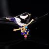 Cross Lark Rhinestone Enamel Bird Brooch – Versatile Fashion Accessory for Women