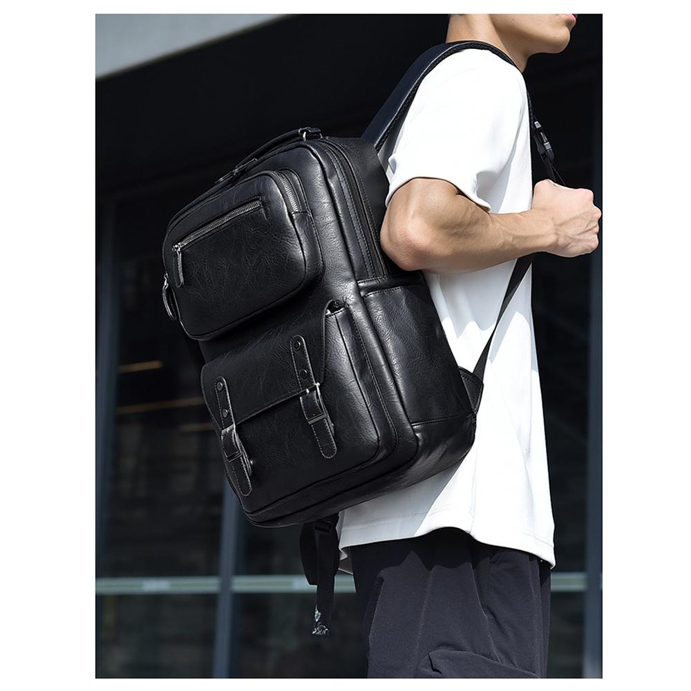 Men's Backpack Retro Business Backpack Computer Plug-in Large-capacity Backpack