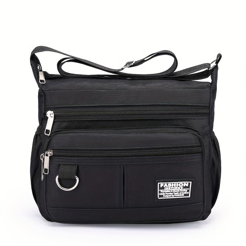 Multi-pocket Crossbody Shoulder Bag, Casual Travel Office Messenger Bag, Durable, Multiple Compartments