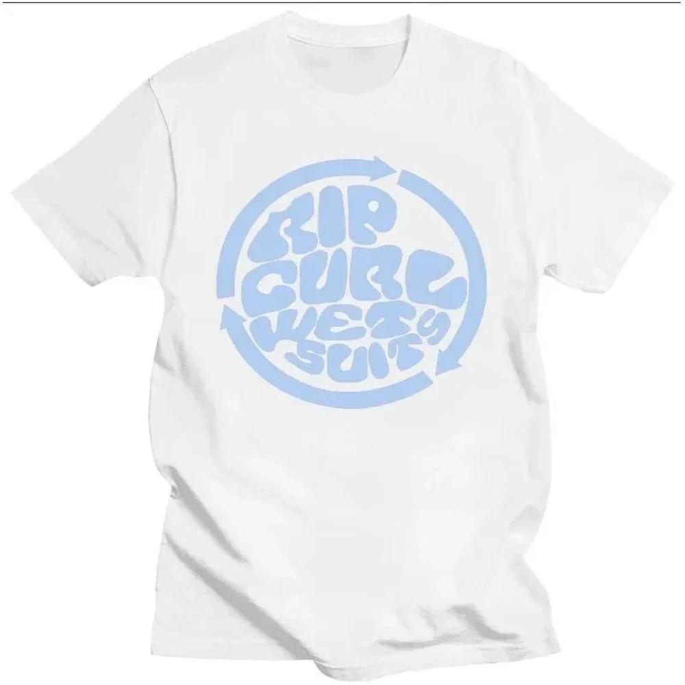 Men's Fashion Cotton T-Shirt Ripped Curls Printed T-Shirt High Quality Retro Short Sleeve T-Shirt Oversized Crew Neck Top Summer