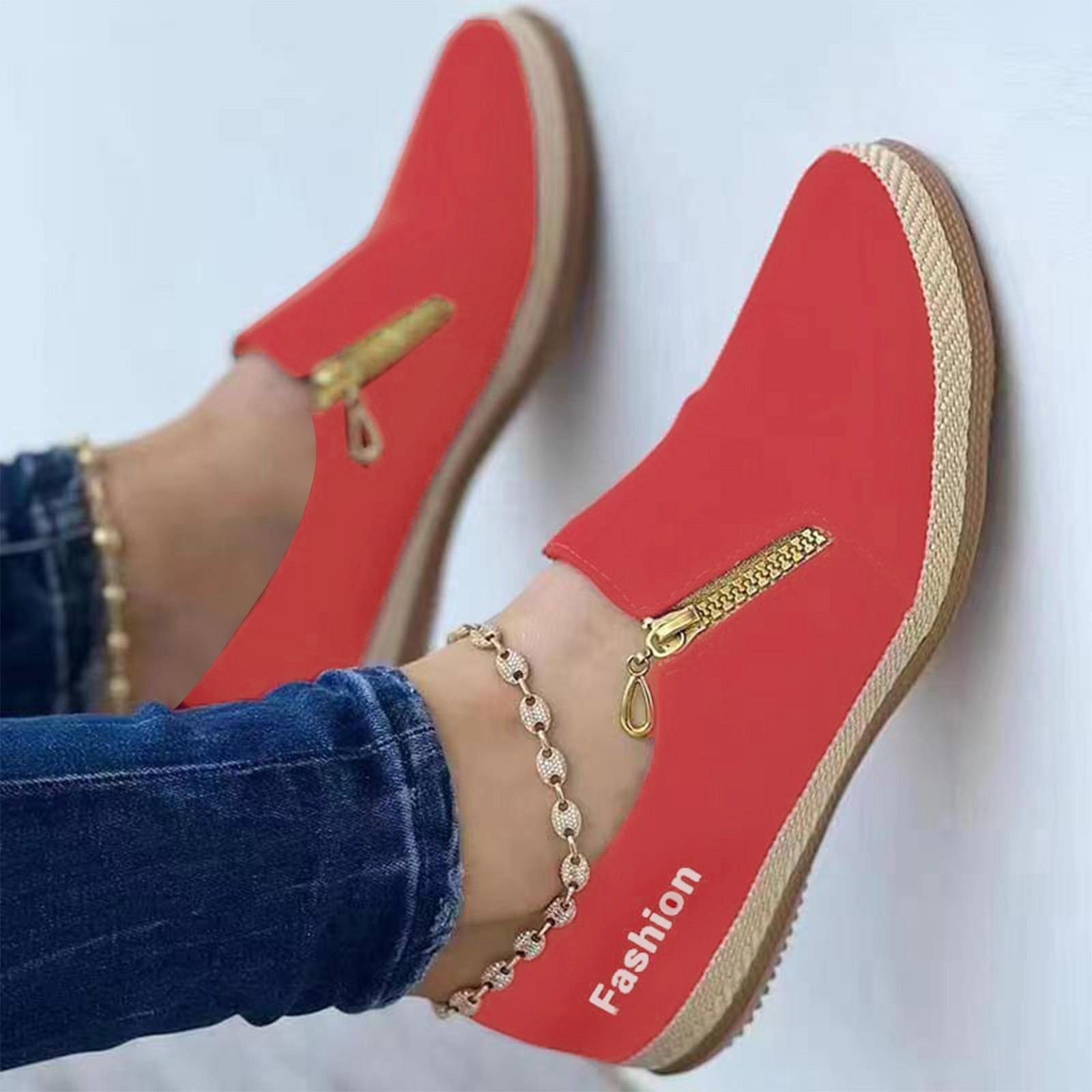 Мягкие кожаные бабушкины туфли с круглой головкой и неглубоким носком женская обувь 36 красный 6980₽