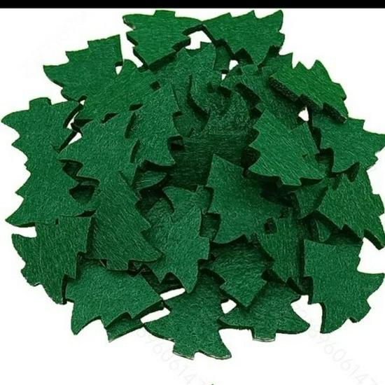 Felt Christmas Tree Knife and Fork Set with Coaster - Festive Table Decoration