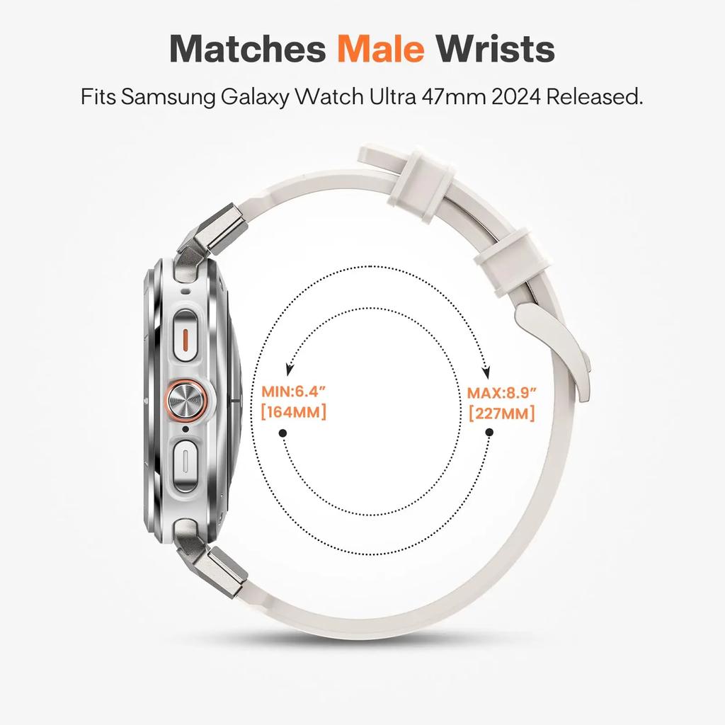 Inga glipor Mjukt gummiband För Samsung Galaxy Watch Ultra 47mm Öglarem För Galaxy Ultra 47MM Sportarmband Correa