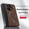 Luxury PU Leather Phone Case For Xiaomi Poco F7 Ultra F7 Pro Magsafe Magnetic Metal Ring Lens Protection Shockproof Cover