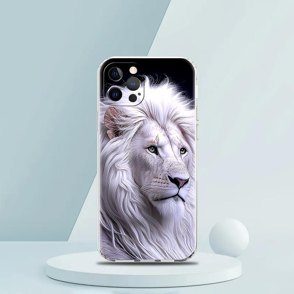 The Lion Phone Case for iPhone 16 15 14 13 12 Pro Max Transparent Soft for iPhone 11 Pro Max 7 8 Plus XS XR Silicone Shell Capas
