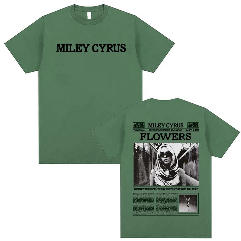 

Miley Cyrus Flowers Lyric 90s Poster Graphic T Shirts Men Women Fashion Vintage High Quality Tshirts Casual 100 Cotton T Shirt 4XL