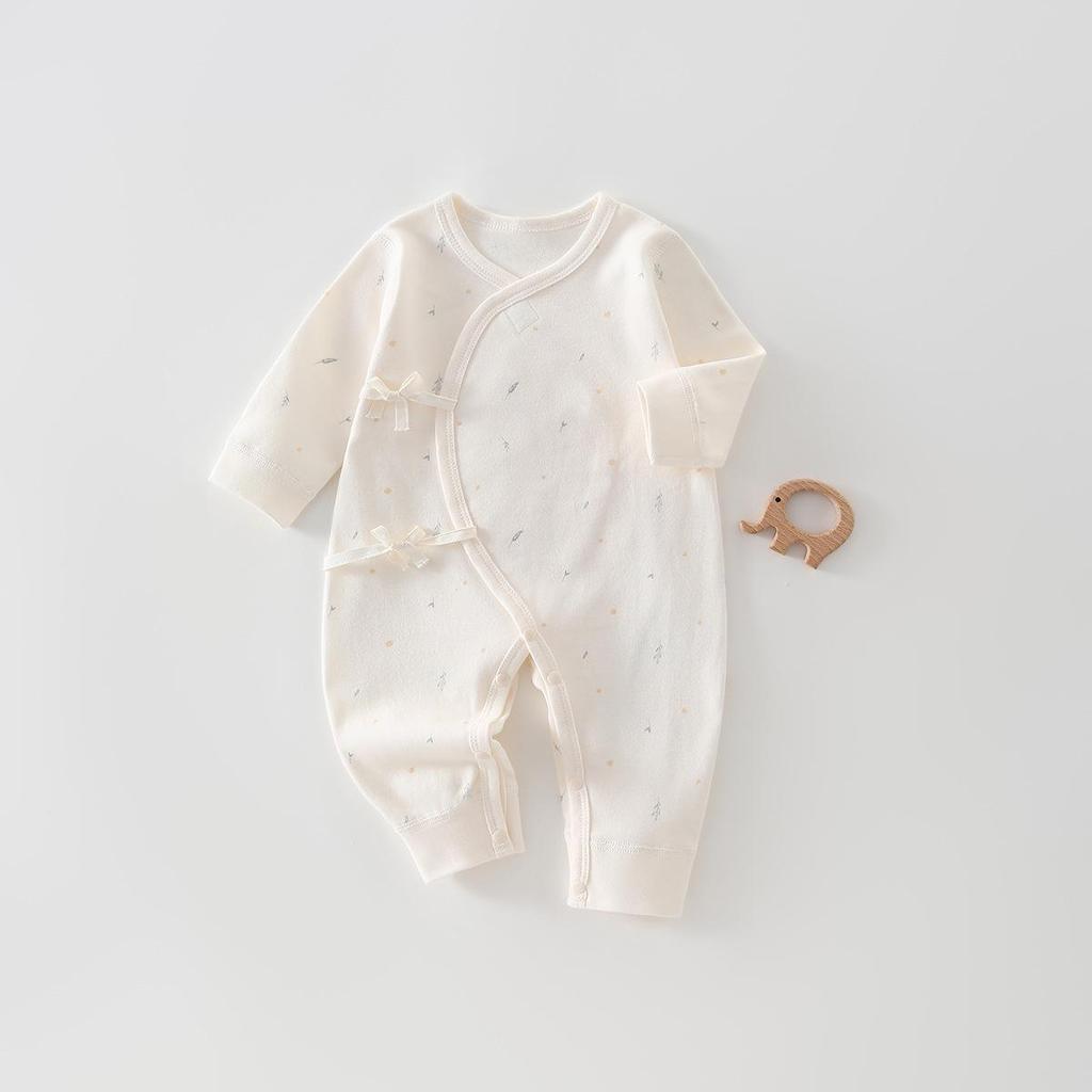 Newborn Pure Cotton Butterfly Jumpsuit, 0-3 Months, Class A, All Seasons