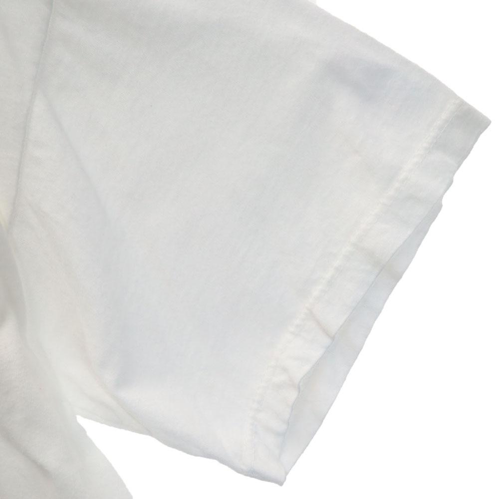 90s Print Short sleeve Single stitch T-shirt White system Old vintage Men's Used