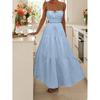 Womens Sleeveless Solid Color Slip Dress Flowy Maxi Beach Vacation