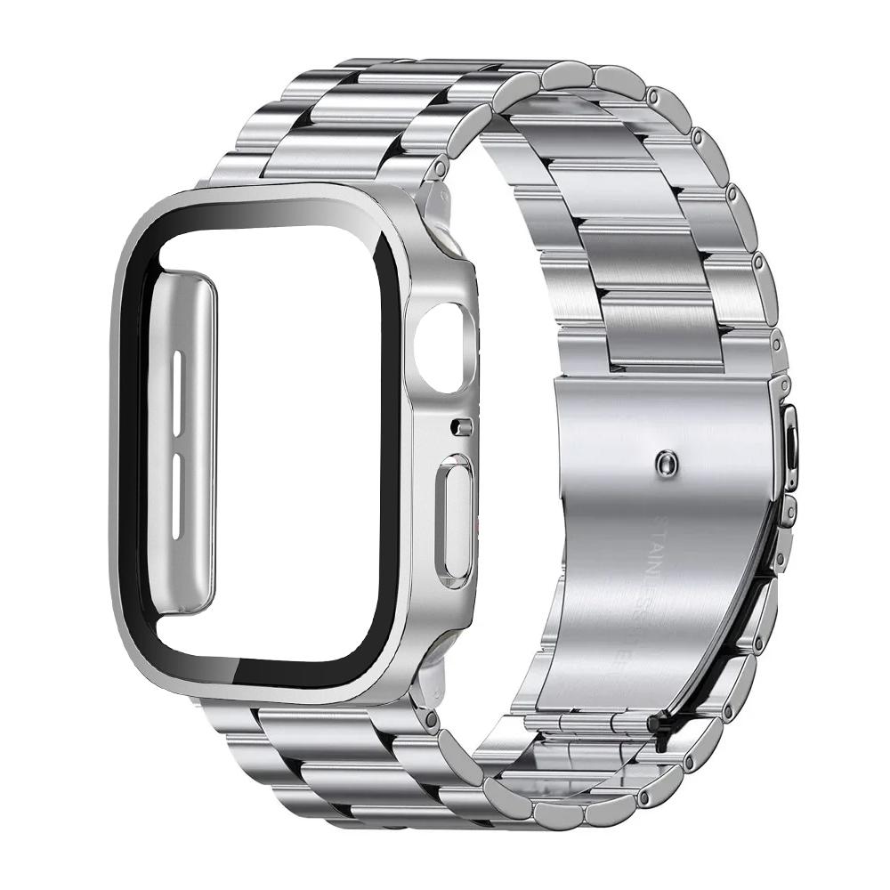 

Stainless Steel Strap+Case For Apple Watch Ultra 3 49mm Band 40mm 44mm 45mm 41mm Bracelet correas iwatch Series 6/7/8/9 49mm Ultra 2 3