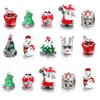 5pcs/lot Alloy Drop Oil Beads Santa Claus Christmas Tree Apple Shaped Big Hole Loose Beads For DIY Bracelet Necklace Accessories