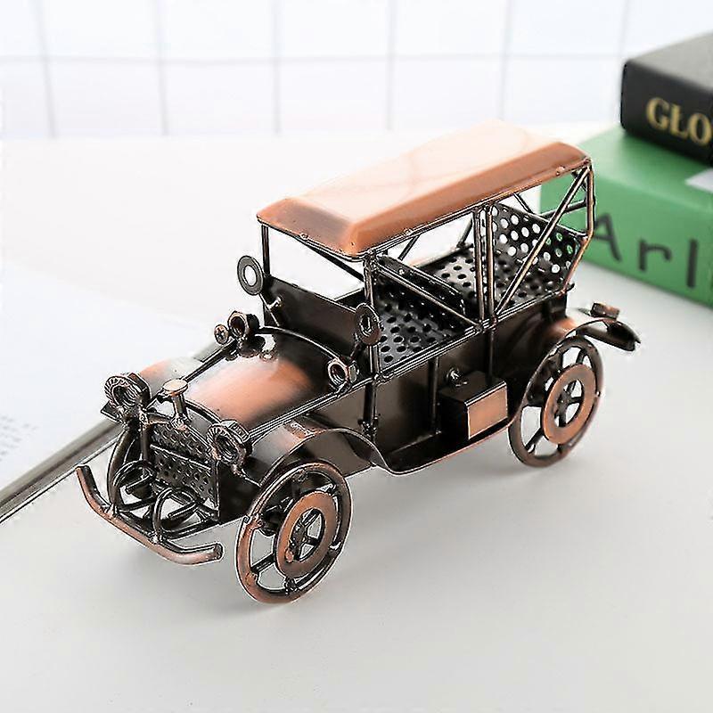 Metal Antique Vintage Car Model Home Dcor Ornaments Handmade Handcraft Collections Vehicle Toys (bronze) Ft/YY