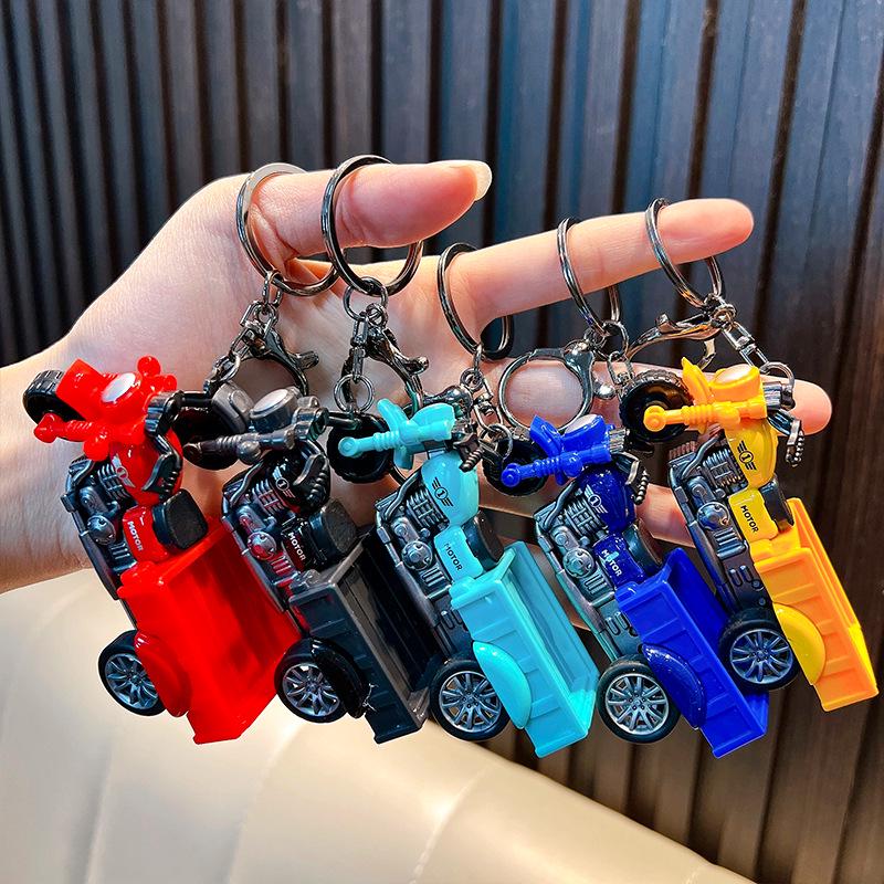 Creative Tricycle Keychain: Pull-back Toy Car Model & Backpack Pendant Gift
