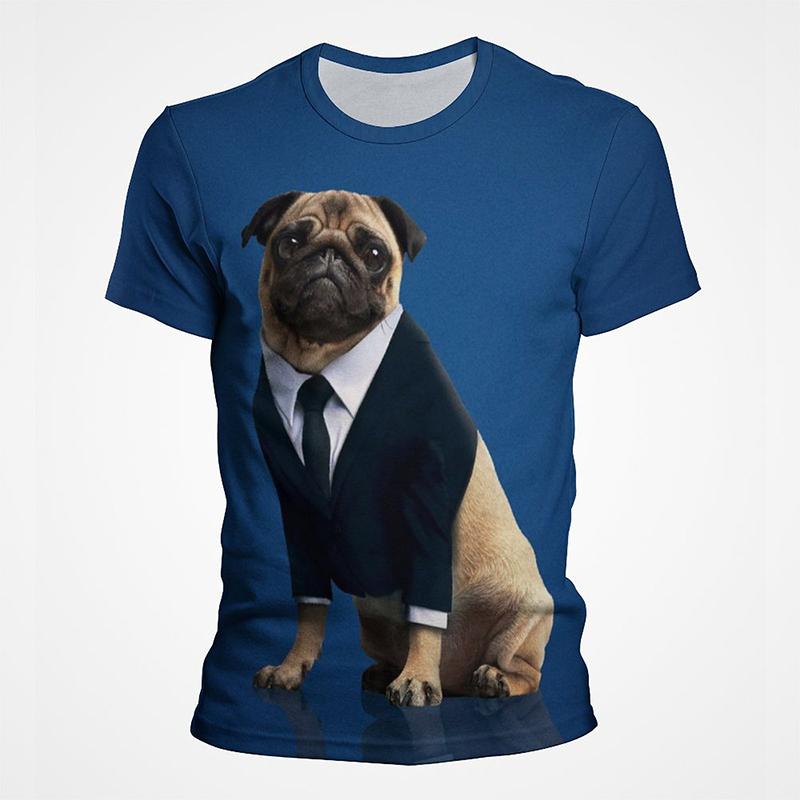 Summer New Clothing Pug Dog 3D Print Girl Kids Kawaii Printed T-shirt Fashion Harajuku Short Sleeve Men Women Children T shirt