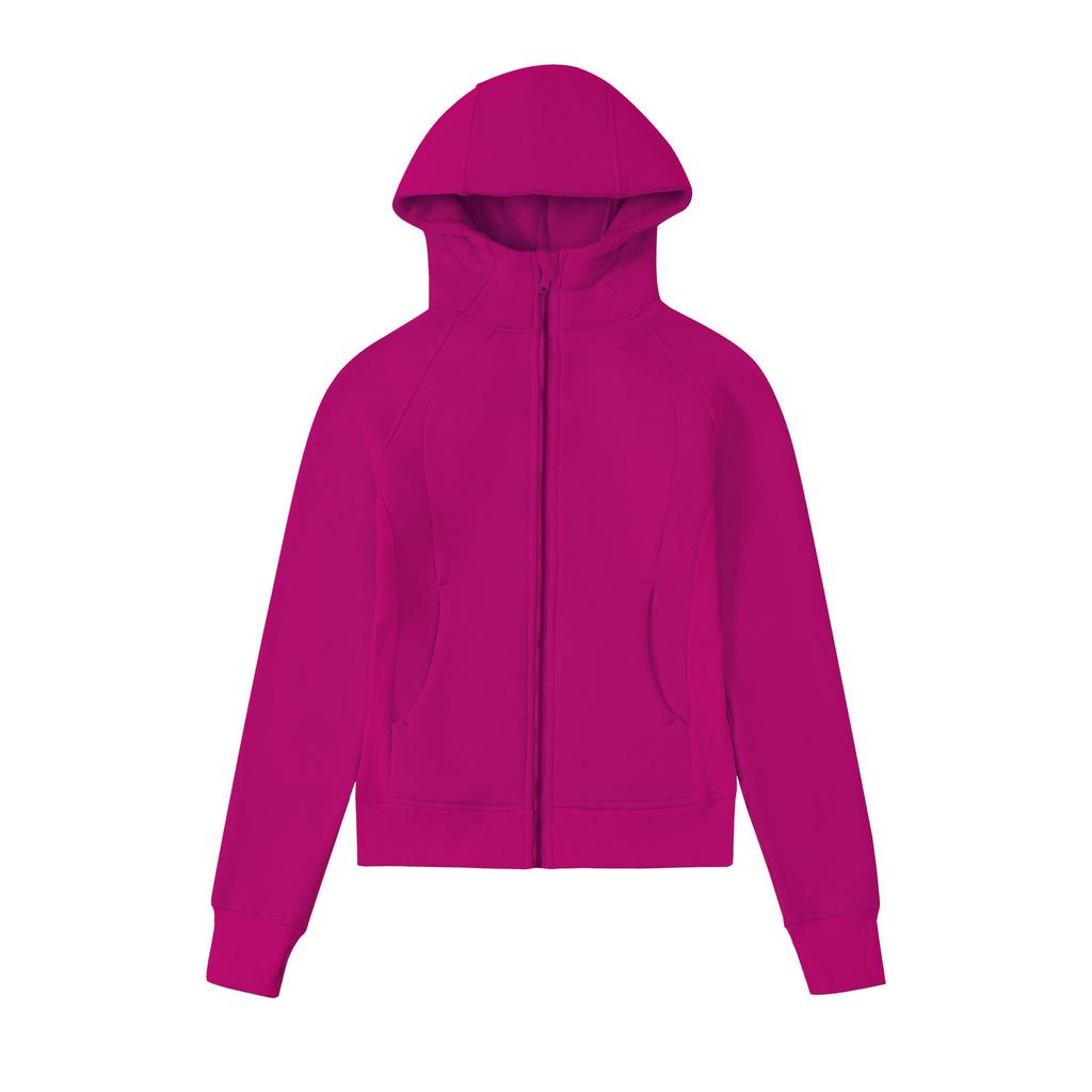 Sweat à capuche scuba slim pour femme – Doublure chaude en velours pour les sports d'automne et d'hiver ou le yoga