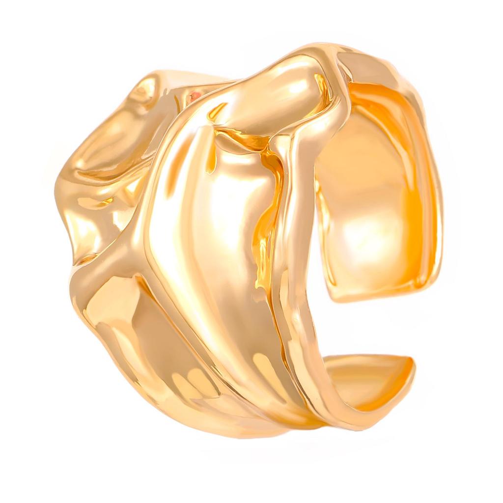 High-End Women's Fashion Irregular Pleated Texture Open Finger Ring Set