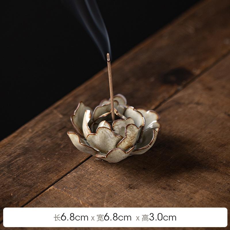 

Handcraft Ceramic Incense holder Floral Caly incense burner Neutral Home Decor Flower Incense Holder