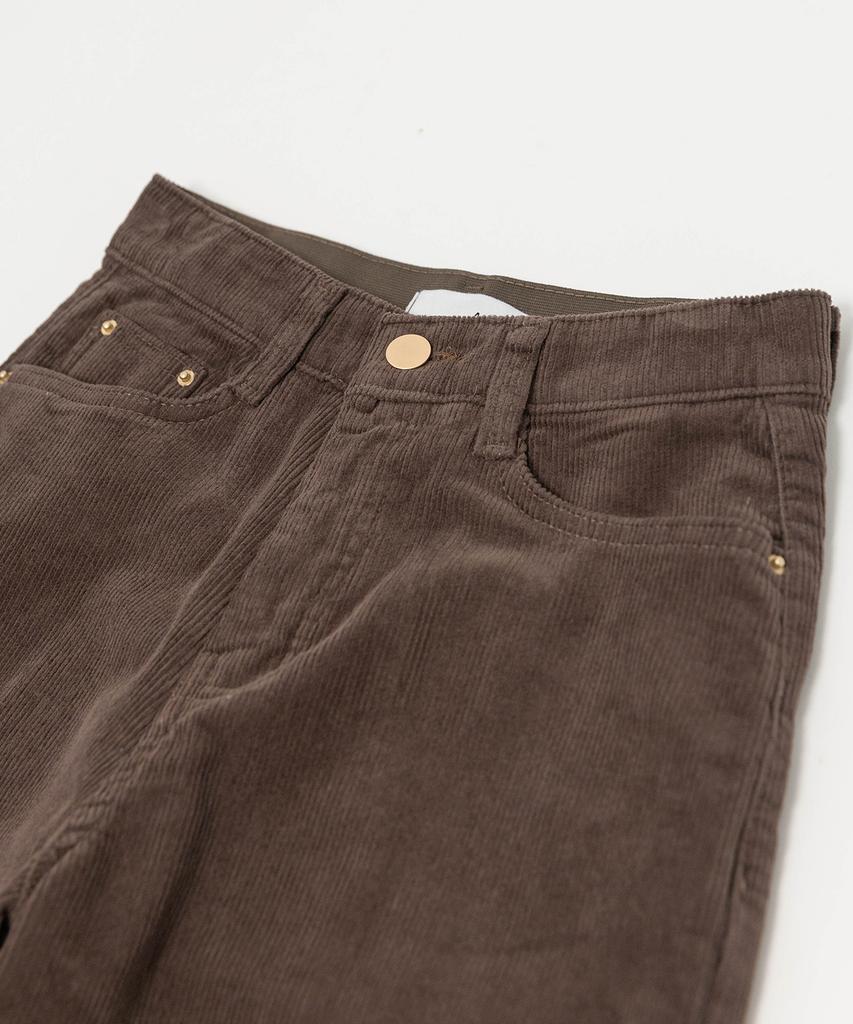 Eilubeu Brushed Corduroy Spandex Straight Pants Aarapt702A
