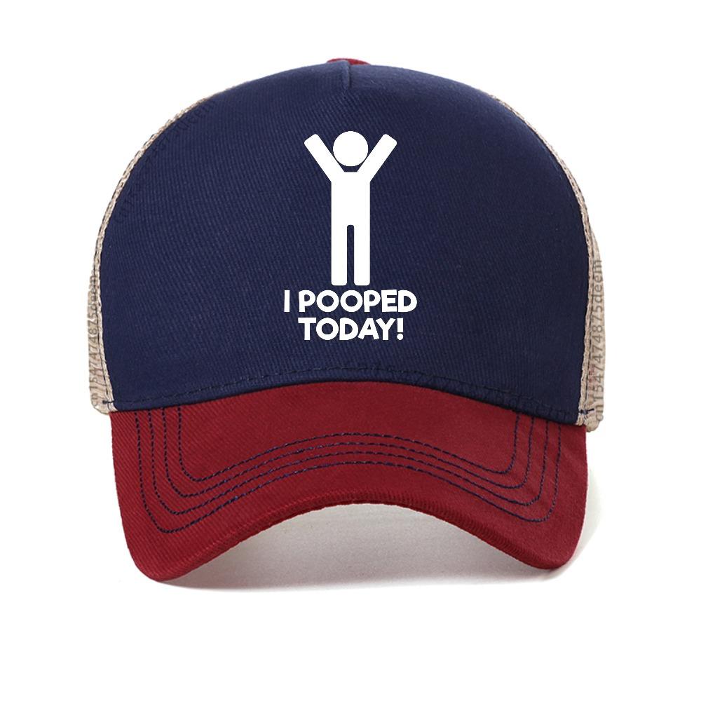 Funny I Pooped Today Graphic Baseball Cap Fashion Harajuku Hip Hop Hat Outdoor Adjustable Mesh Trucker Caps Snapback Hats