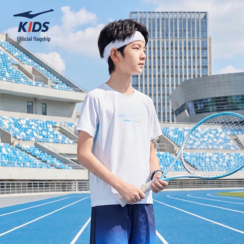 ERKE Boy's Summer Cooling Quick-Dry Patchwork T-Shirt
