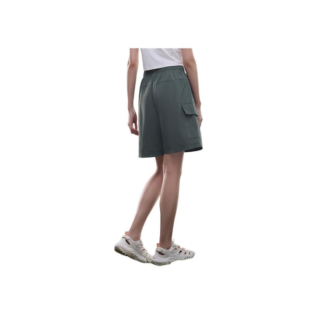 Anta Outdoor Series Solid Color Mid-Rise Breathable Versatile Casual Shorts Women Shorts Sand-Dune-Gray 962526502-1