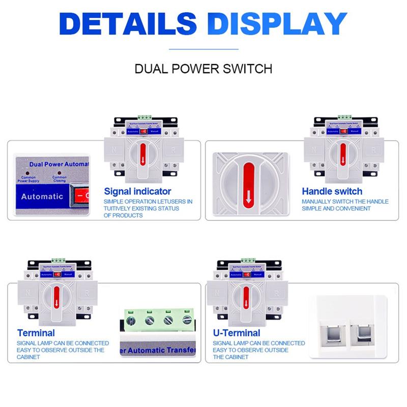 A74E-LYQ1-63/2P AC230V Micro-Type Updated Version Circuit Breaker Dual Power Automatic Auto Transfer Switch Safe And Reliable