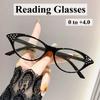 Neutral New Fashion Presbyopia Glasses Ultra-Light Cat-Eye Reading Glasses Ladies Anti-Blue Light Farsighted Glasses 0 To +4.0