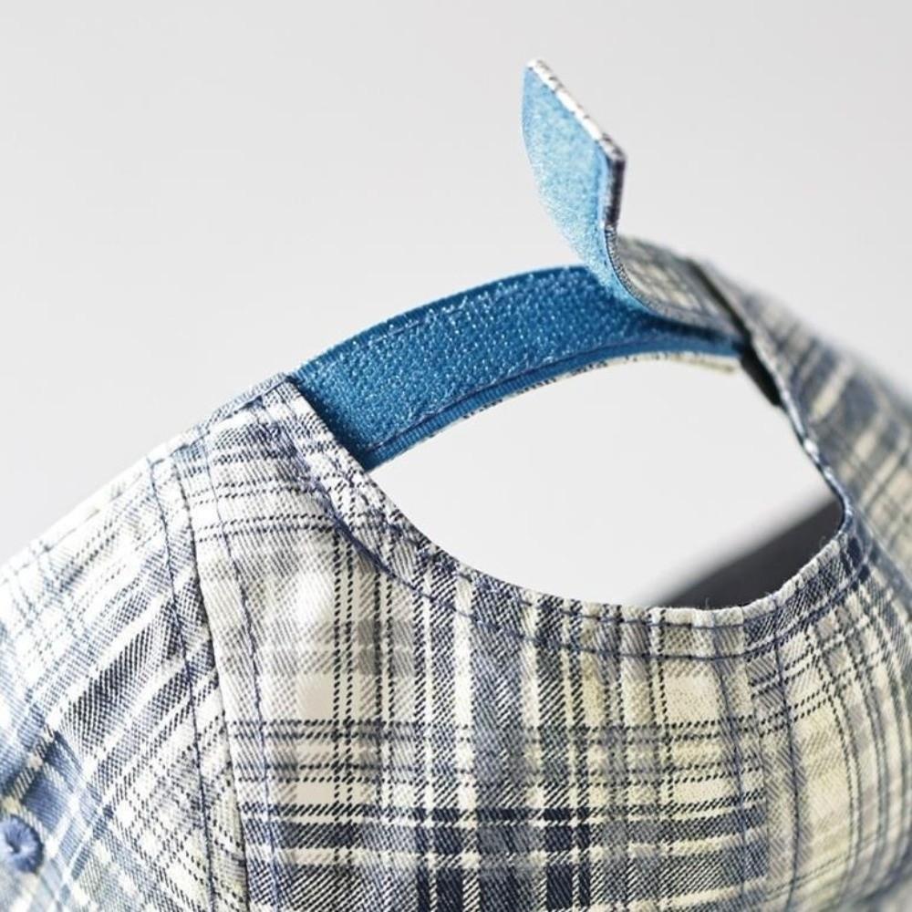 Retro Plaid Baseball Hats Breathable Sunshade Hats Fashionable Peaked Caps  Women