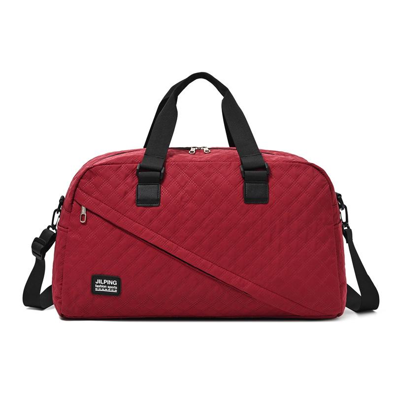 Women's Fashion Sports Bag Water-Repellent Yoga Bag Simple Diamond Camping Storage Bag Students' School Luggage Bag