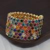 Squisito Bracciale da Sposa con Strass Esagerati per Esibizione sul Palco