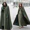 Cappotto Mantella Lungo da Donna in Misto Lana con Cappuccio Silhouette a Pipistrello Costume da Esterno per Cosplay di Halloween