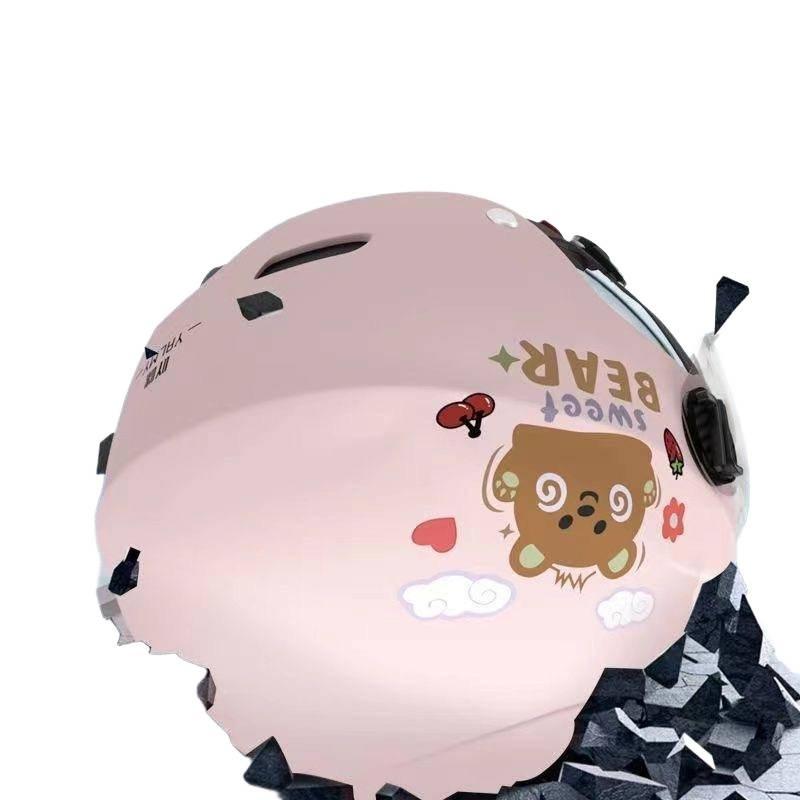 Certified Children's Cute Motorcycle and Electric Scooter Helmet - All-Season, Half Helmet for Summer Use