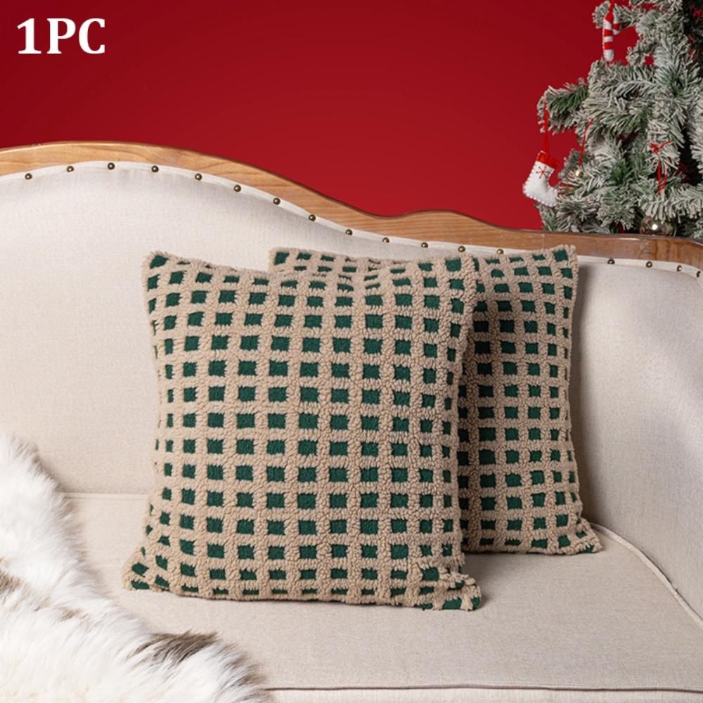 1PC 18 x 18 in Christmas Tree Pillow Cover Soft Comfortable Xmas Tree Pillowcase with Hairball Square Throw Pillow Cover 45-45cm 1650₽