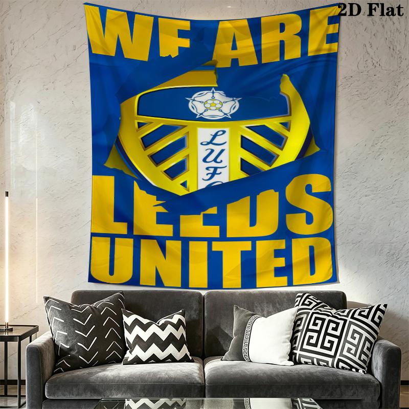 Arazzo da Parete Leeds United Appeso Estetico alla Parete Coperta in Tessuto Stampato Arazzi Decorativi per Camera da Letto Soggiorno Decorazioni per la Casa