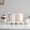 Suet Jade White Porcelain Guochao Ink and Wash Travel Tea Set, a Pot of Four or Six Cups, New Chinese Express Cup Light Luxury Business Gifts