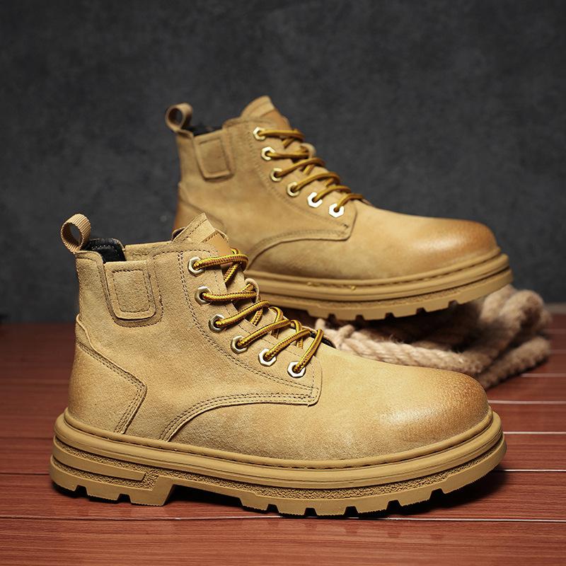 Martin Boots Men's Winter High-top Rhubarb Boots Outdoor Non-slip Tooling Boots Casual Versatile