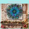 Peacock Feather Festive Garland For Christmas Decor With Elegant Touch For Seasonal Celebration