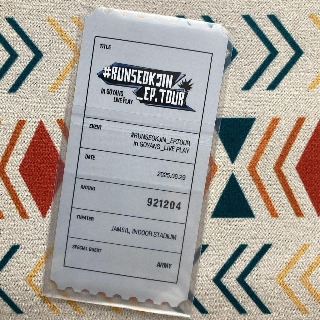 [USED] BTS Jin RUNSEOKJIN EP TOUR Jin JIN6/29 1 Piece