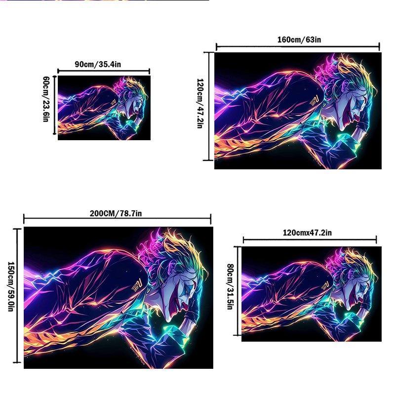 Neon Joker Art Print - Colorful Wall Decor for Bedroom or Living RoomOffice Mat Home Decor Office Desk Chair Carpet for office ph113