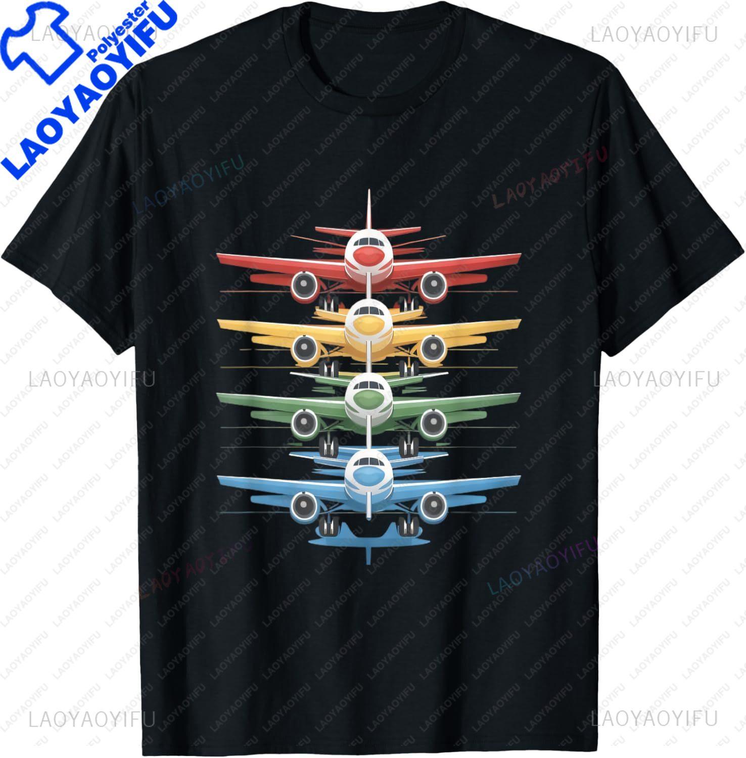 Aviation Airplane Flying Airline Colorful Enthusiast Pilot TShirt Unisex Summer Streetwear Tops Unisexs Clothing Camiseta Hombre S