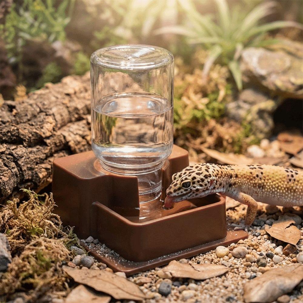 Auto Refill Function Reptile Water Dish Space Saving Anti-slip Base Reptile Water Dispenser Plastic Detachable