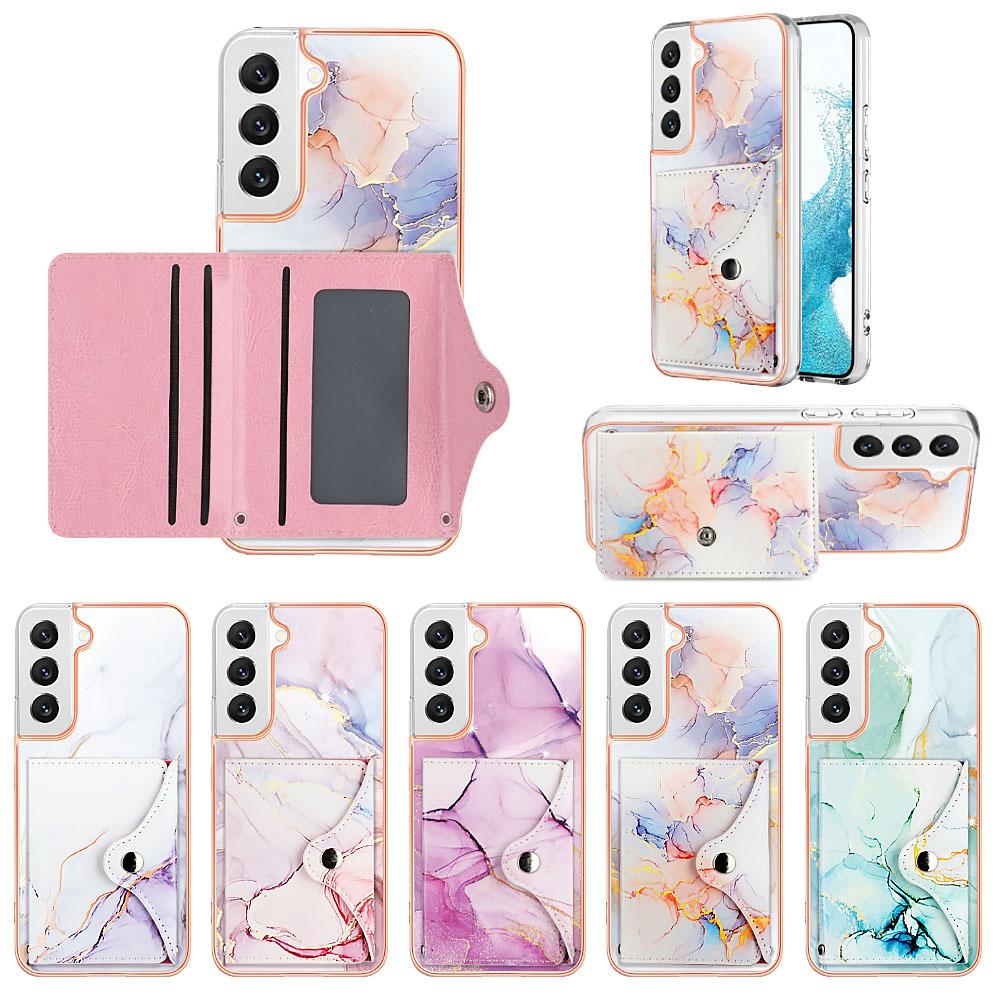 Applicable to Samsung A55 electroplated marble mobile phone case A35 double-sided coated IMD card bag S24ultra set of new models