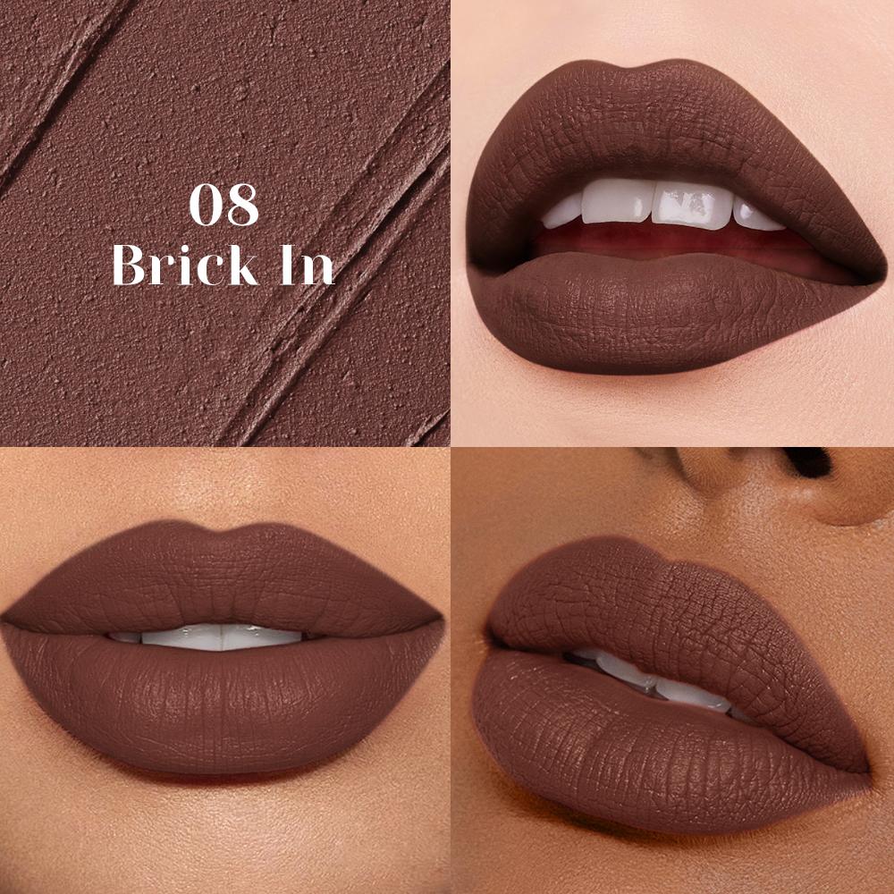 1 stuk Mat Nude Lippenstift Gladde Textuur Langhoudend Waterbestendig Niet-vervagend Ideaal Kerstcadeau Make-up voor Vrouwen
