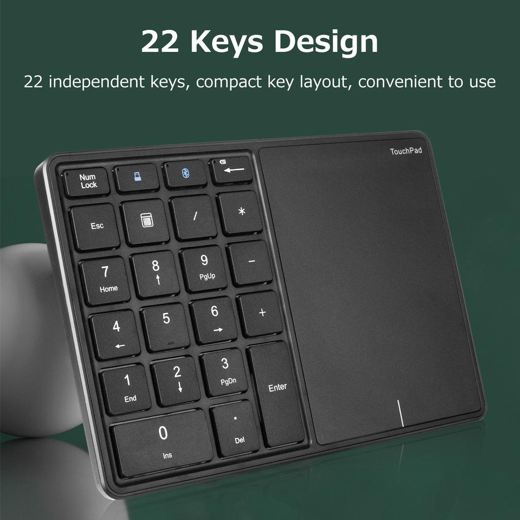 2.4G+BT4.2 bezdrátová dvourežimová numerická klávesnice Přenosná finanční účtárna s 22 klávesami