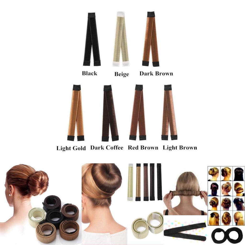 Trendy Korean Version Geometric Bun Maker 21cm Hair Accessory Fabric Material