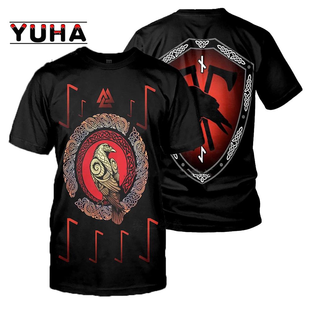New Fashion Men Hoodies 3D Printed Viking Tattoo T Shirt Tees Shorts Sleeve Apparel Unisex Norse Cosplay Streetwear